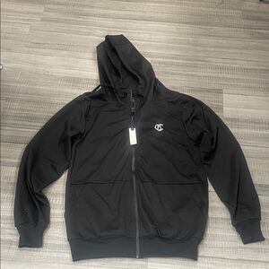 Men's Black Hooded Windbreaker by